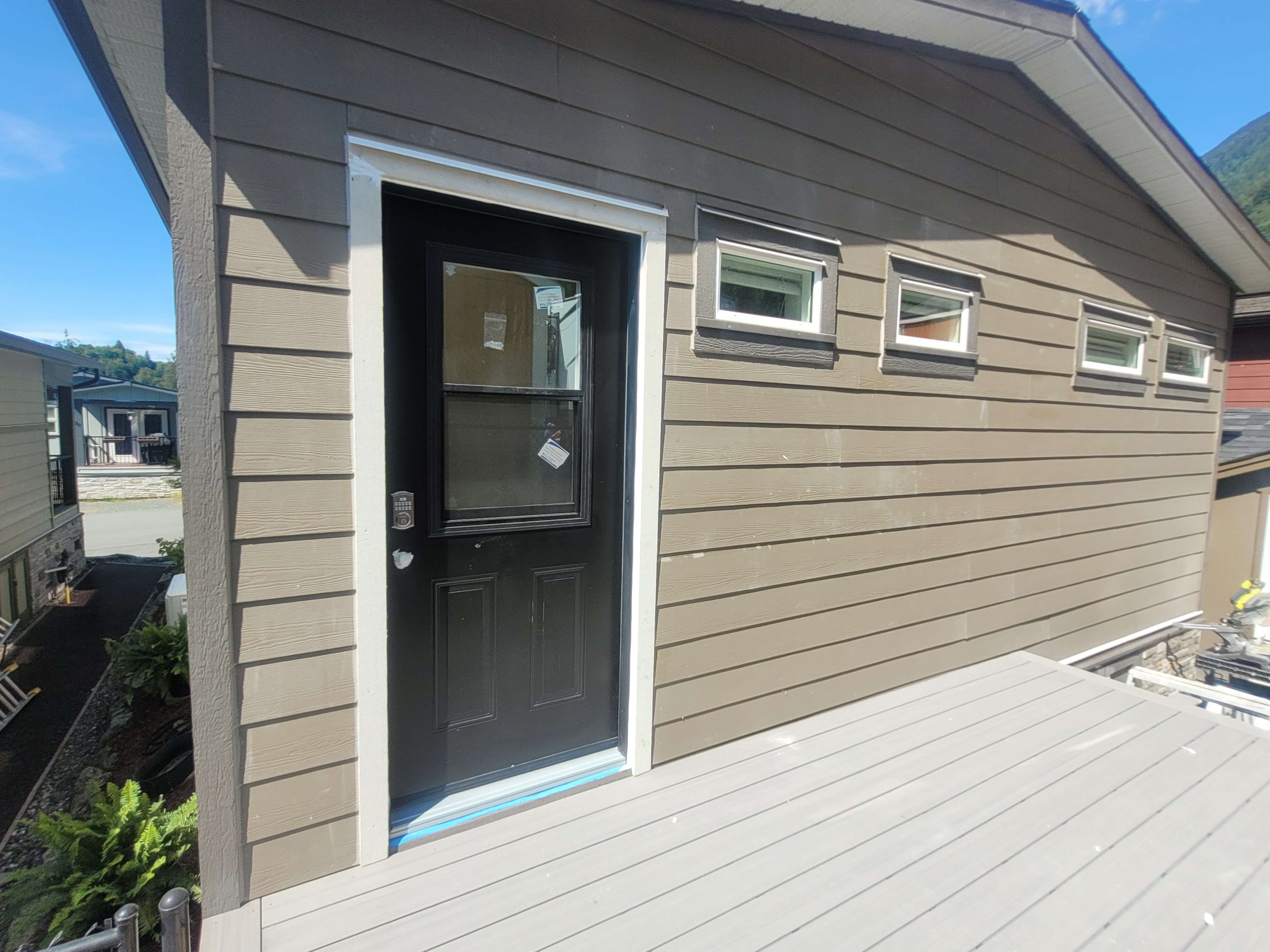 Completed doorway opening directly onto the new deck
