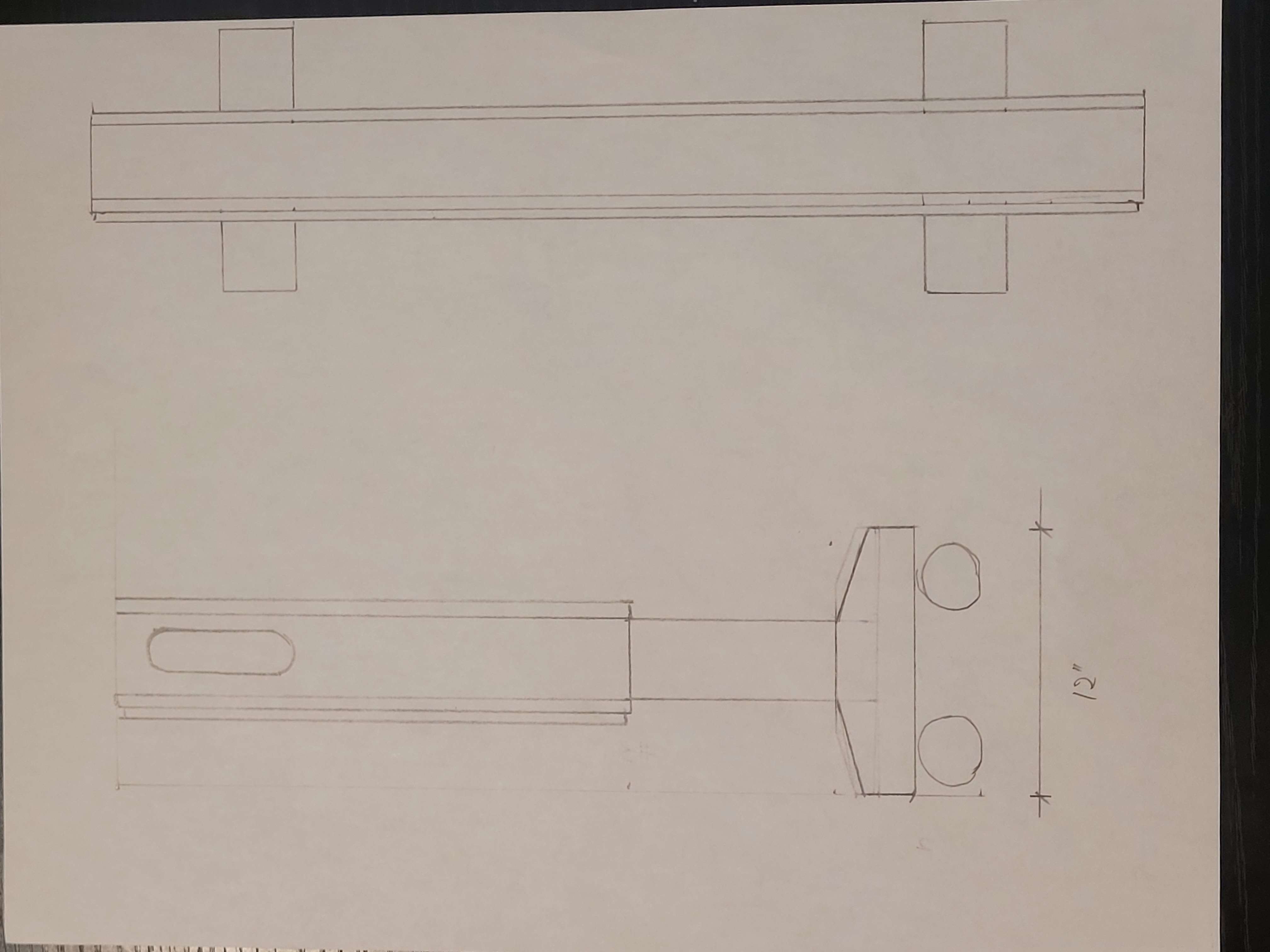 Design sketch for the fidget board frame - sketch 2