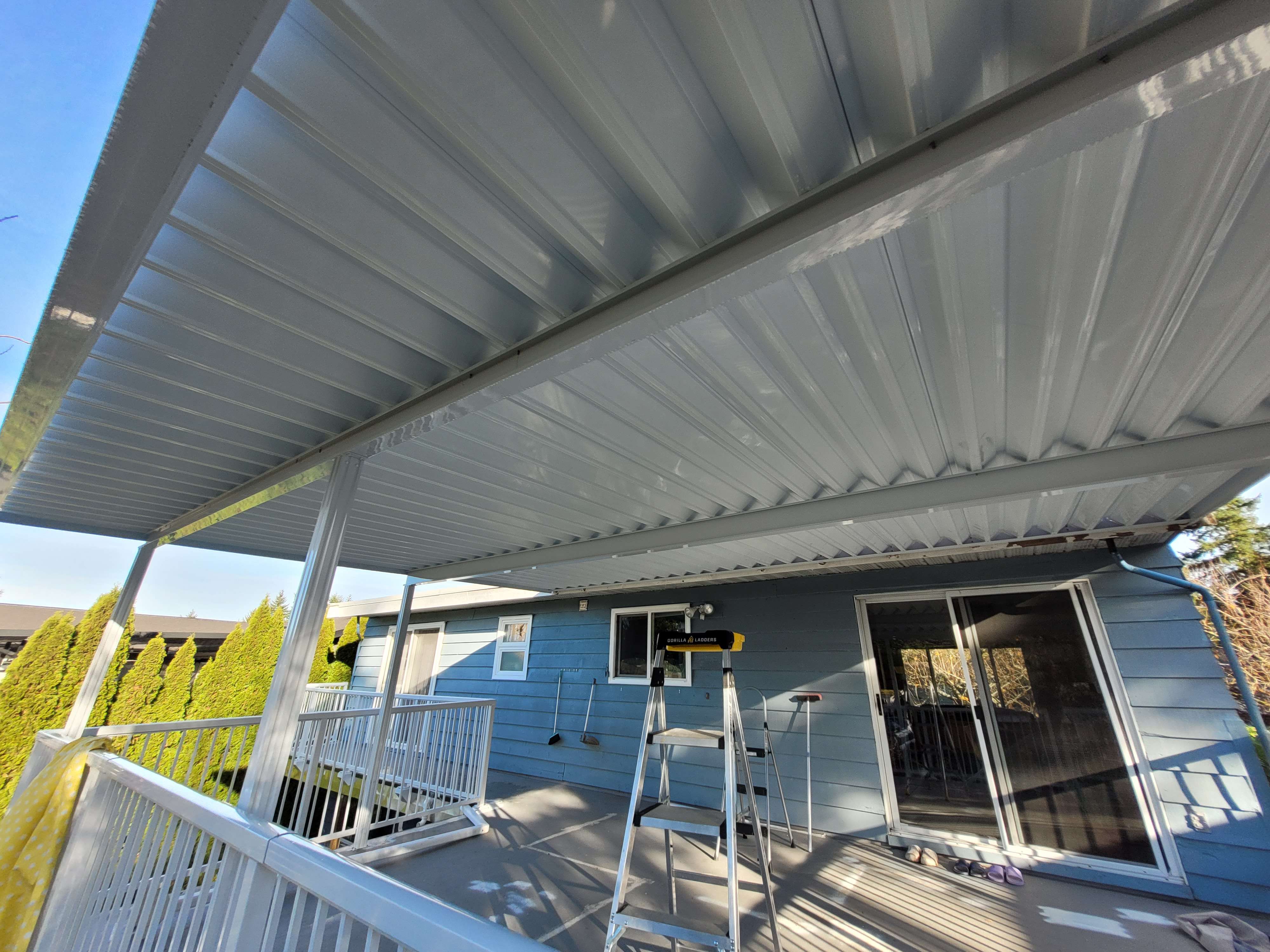 Deck project - New aluminum roof and aluminum rails