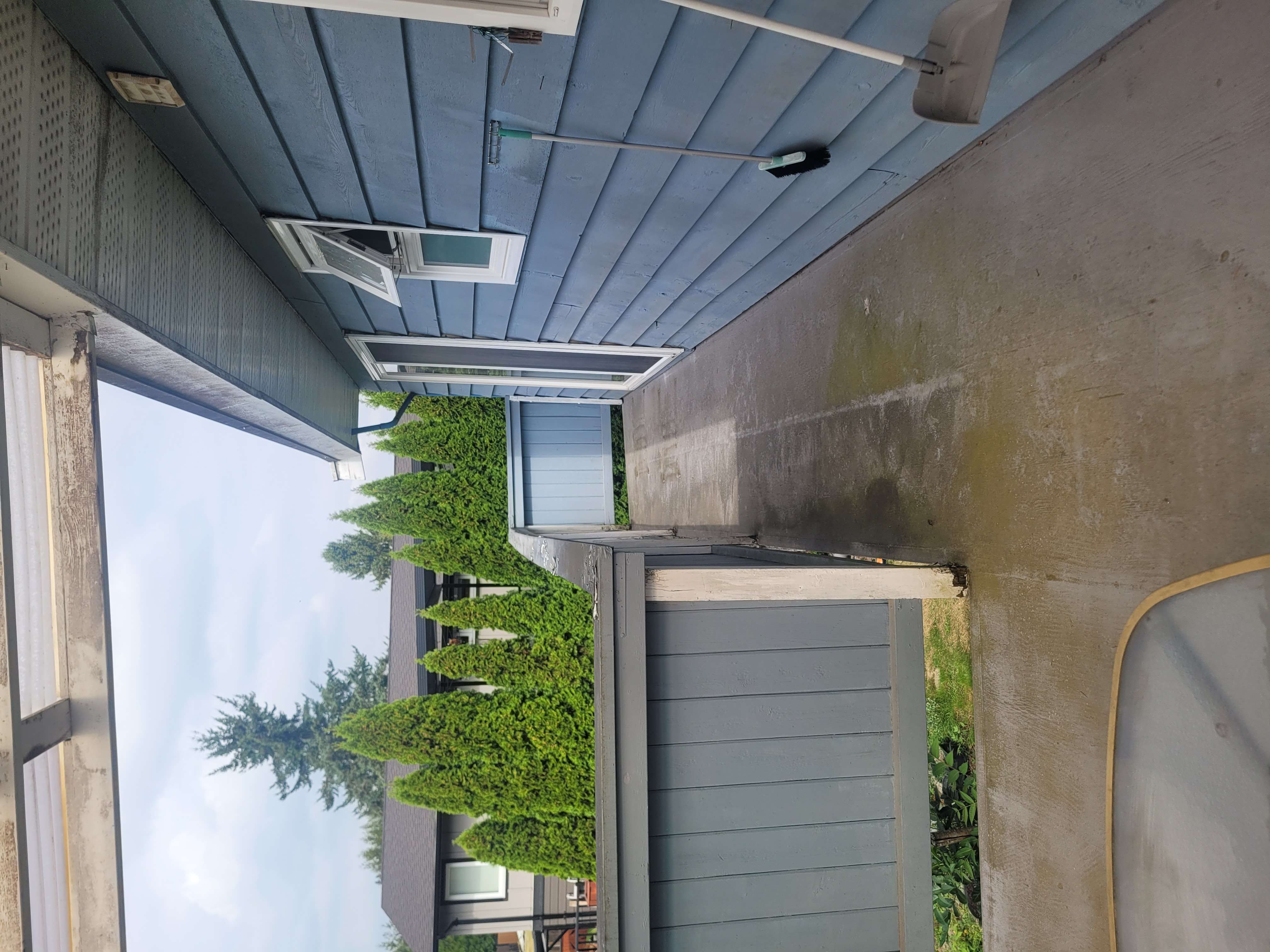 Old deck railing before replacement