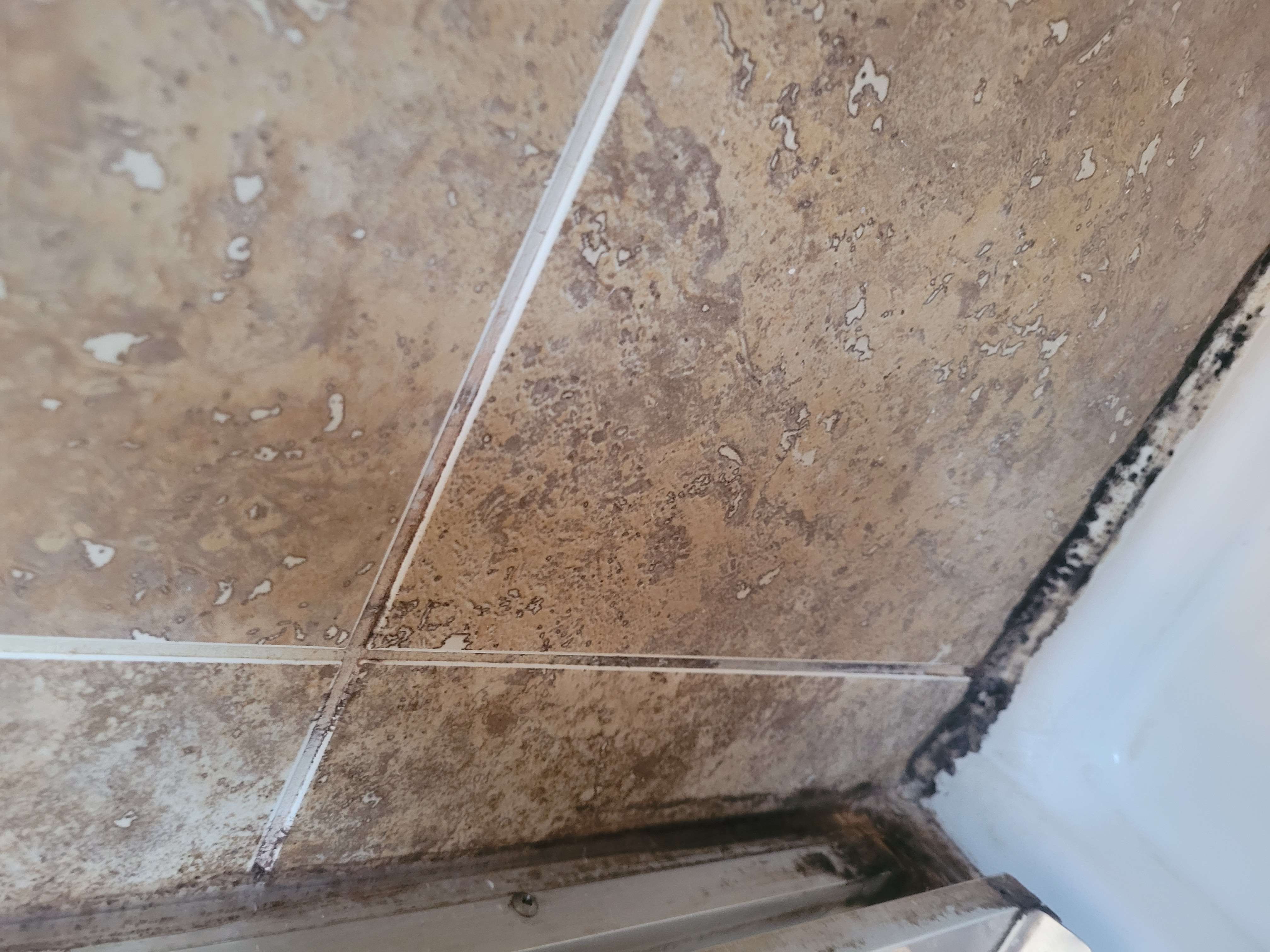 Before: mould‑stained silicone