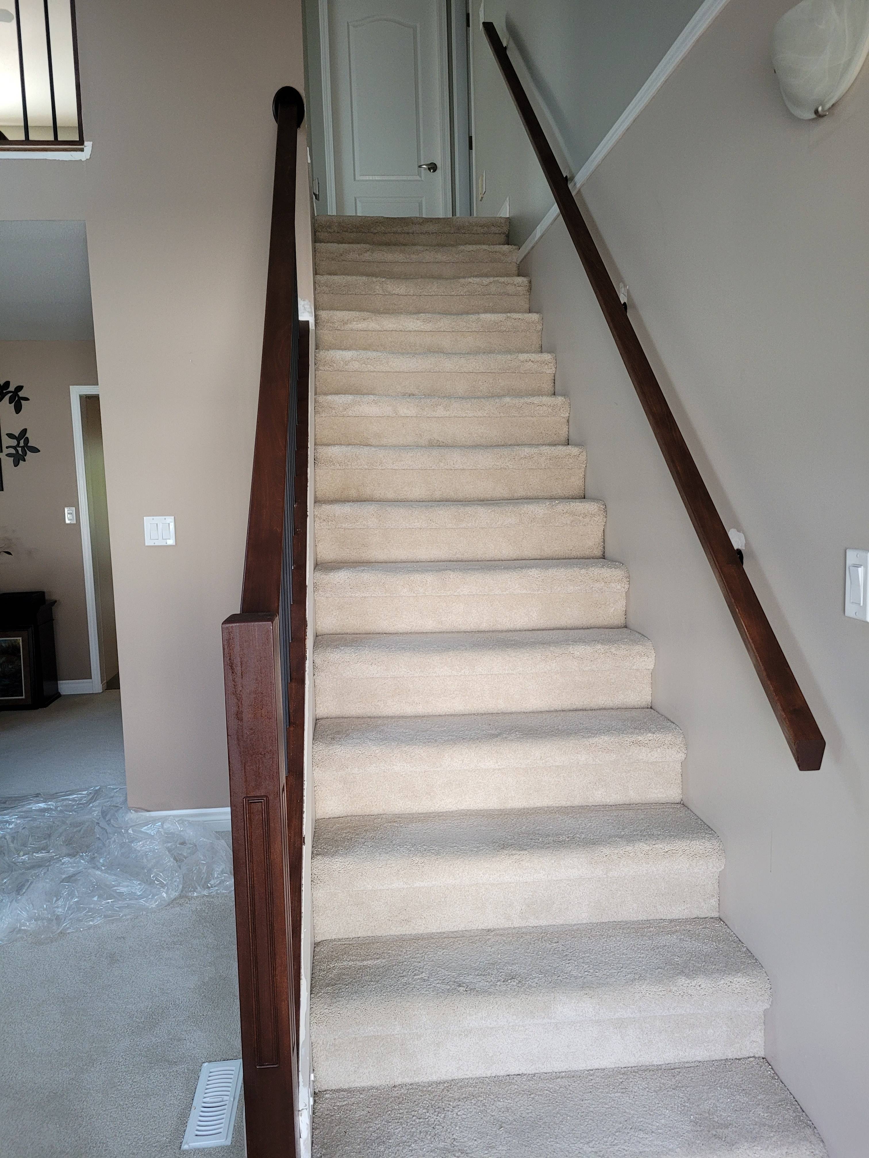 New handrail installation and stained 1