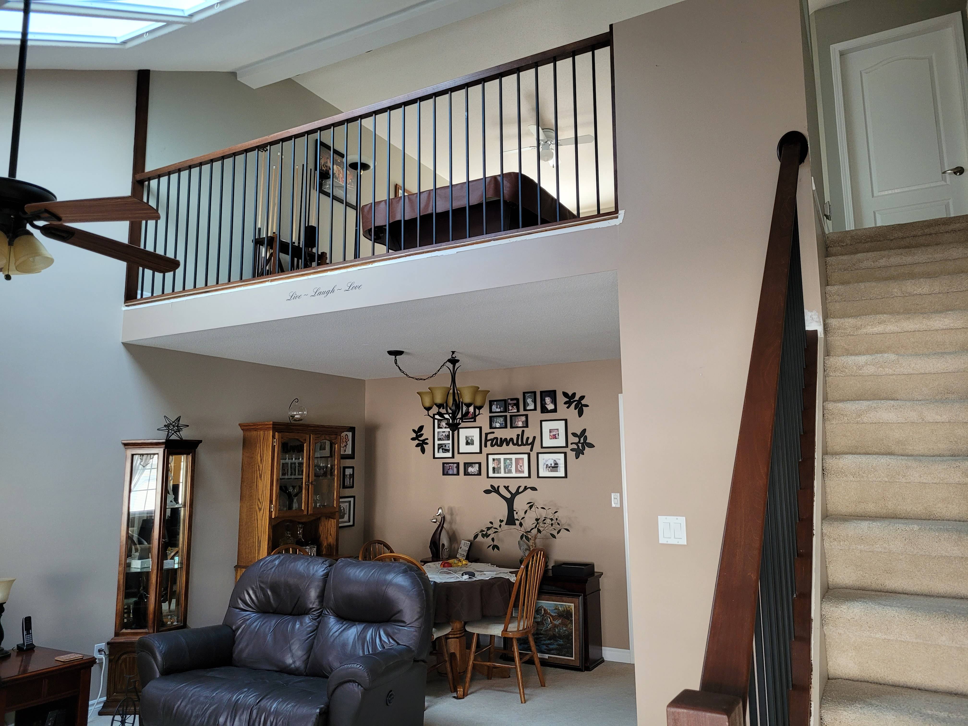 New handrail installation and stained 3